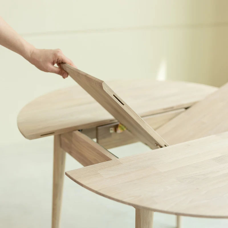 Table à manger ronde extensible en chêne massif Escandi 6 - NordicStory