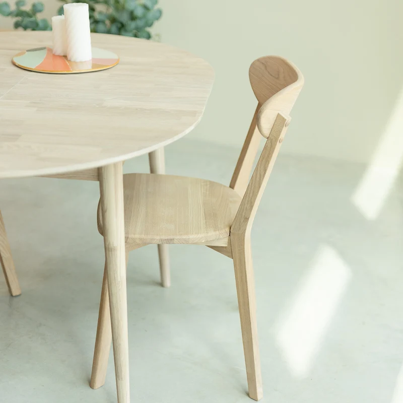 Table à manger ronde extensible en chêne massif Escandi 6 - NordicStory