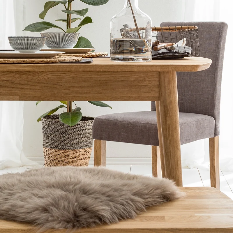 Table à manger rectangulaire extensible en chêne massif Escandi - NordicStory