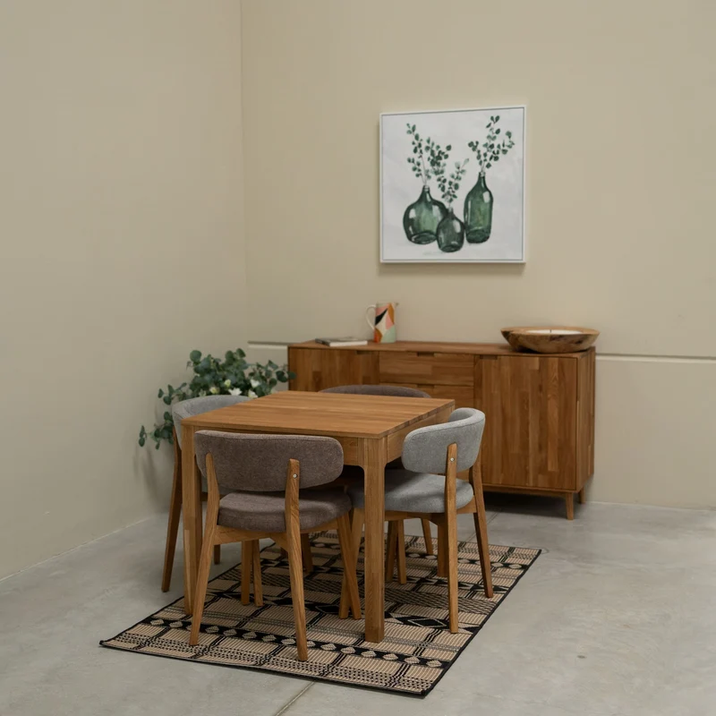 Table à manger extensible en bois massif de chêne Marsi - NordicStory