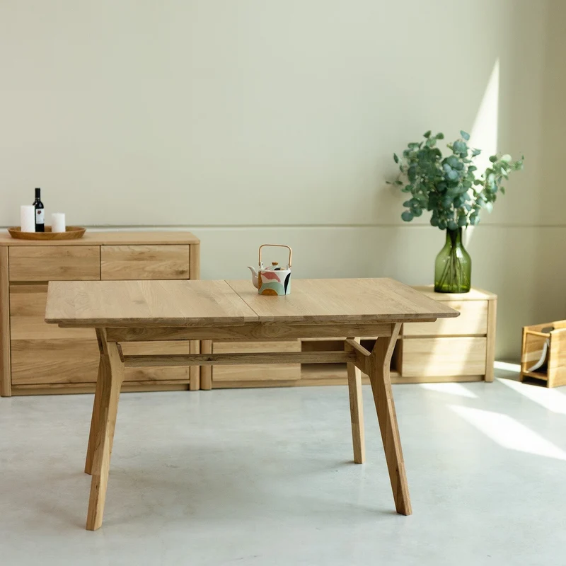 Table à manger extensible en bois massif de chêne Harold - NordicStory