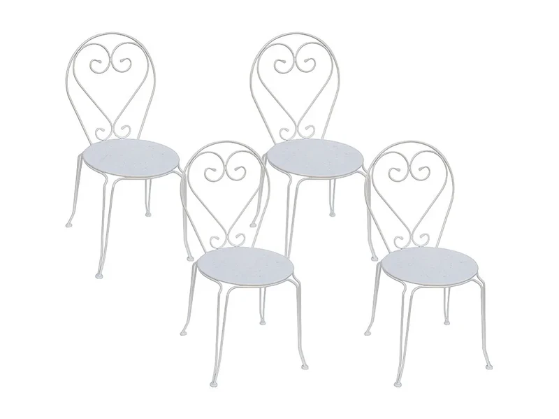 Lot de 4 chaises de jardin MYLIA Guermantes en métal blanc