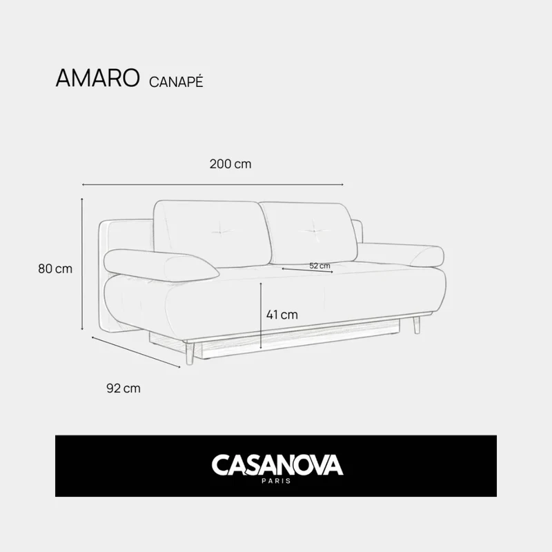 Canapé velours CASANOVA Amaro beige