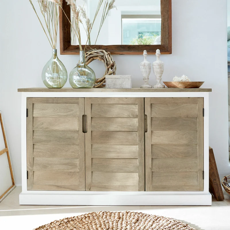 Buffet bas LOBERON Frapelle en bois de manguier