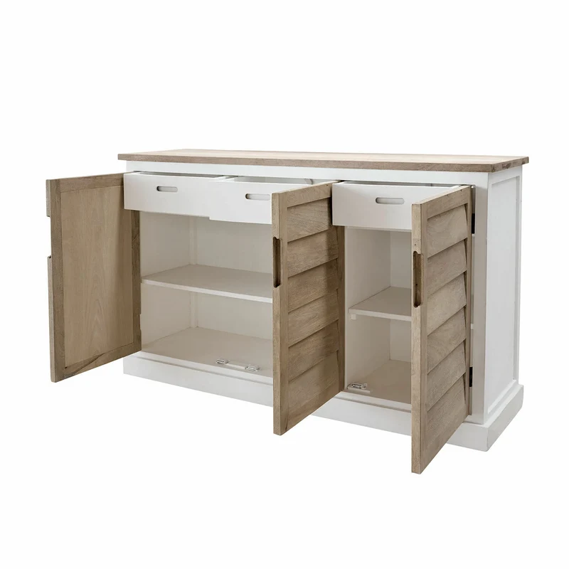 Buffet bas LOBERON Frapelle en bois de manguier