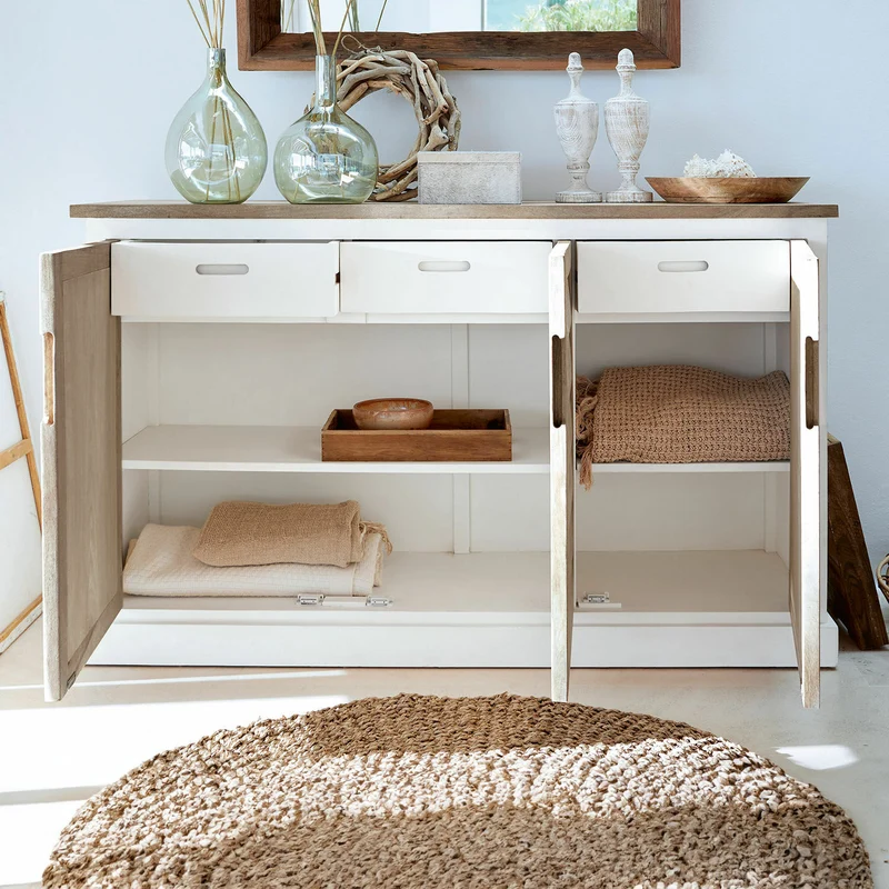 Buffet bas LOBERON Frapelle en bois de manguier