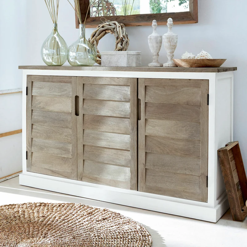 Buffet bas LOBERON Frapelle en bois de manguier