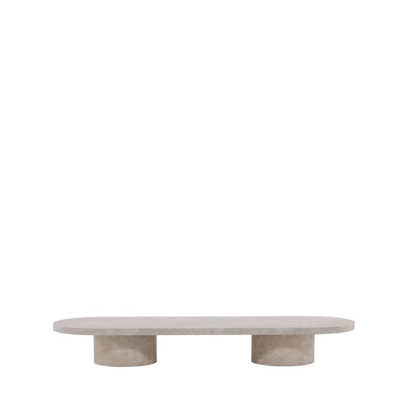Table basse DRAWER Narvik ovale effet marbre 190x60cm