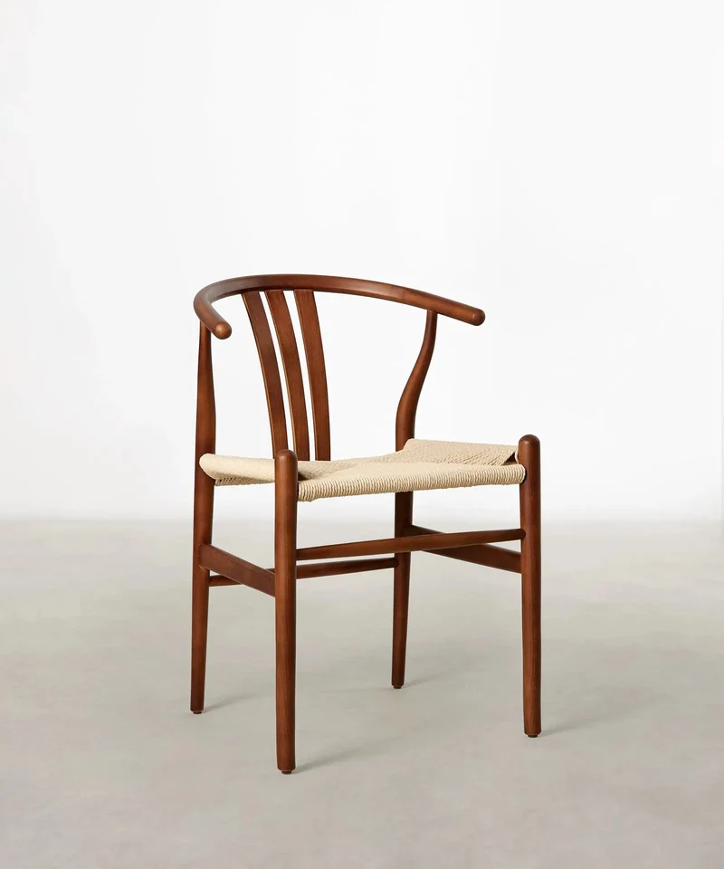 Silla de Comedor en Madera y Cuerda Trenzada Leena