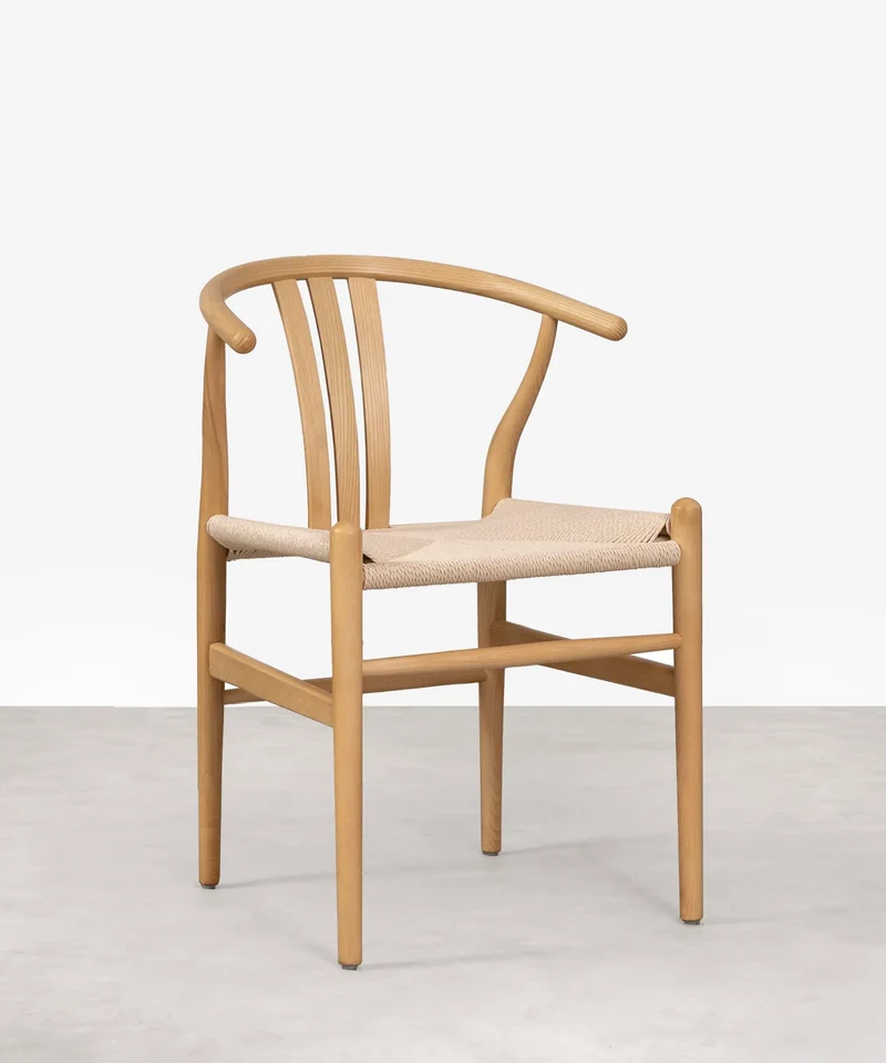 Silla de Comedor en Madera y Cuerda Trenzada Leena