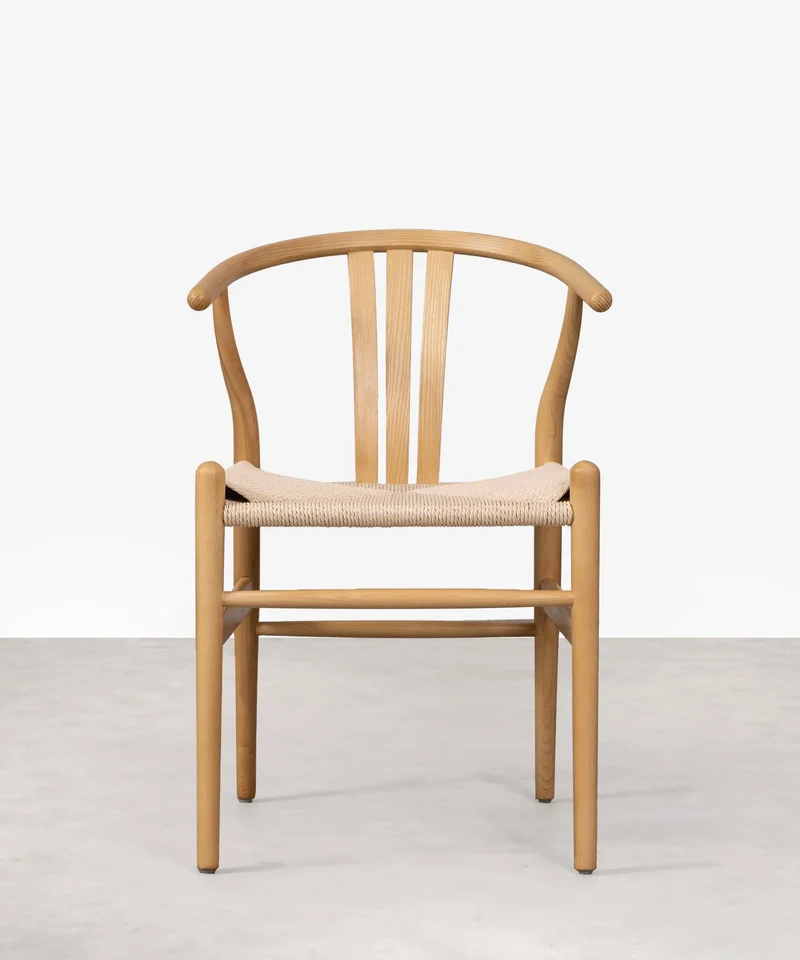 Silla de Comedor en Madera y Cuerda Trenzada Leena