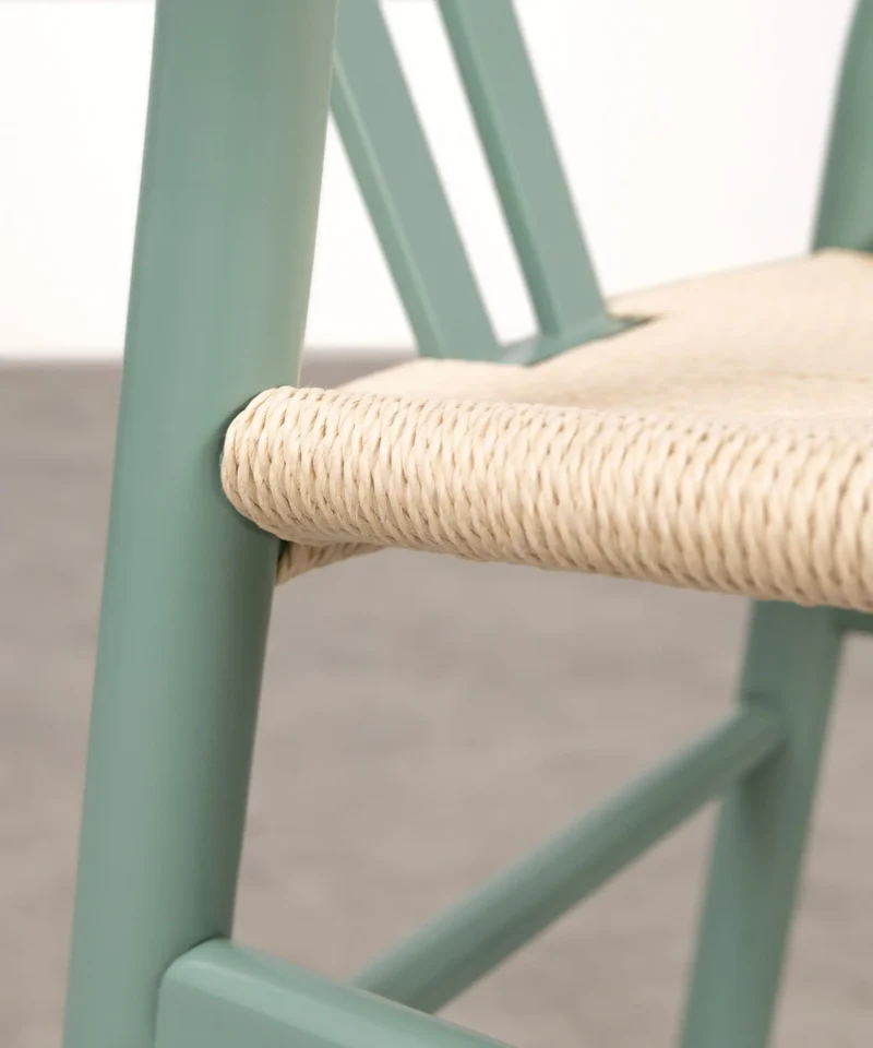 Silla de Comedor en Madera y Cuerda Trenzada Retro Edition