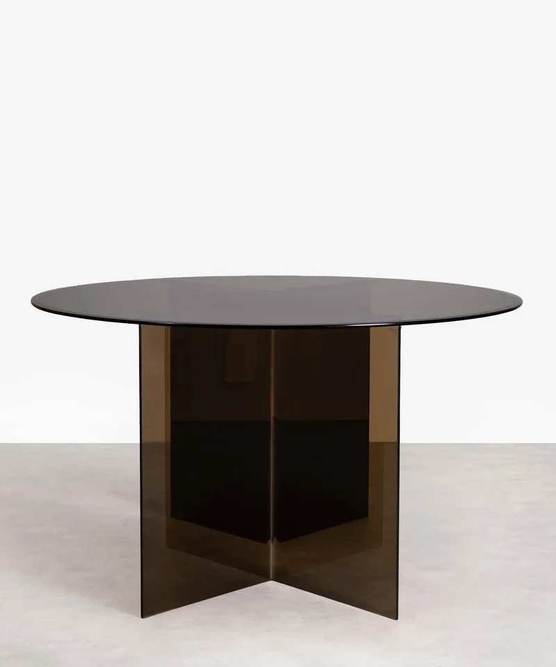 Mesa de Comedor Redonda de Cristal Templado Ona 137 cm