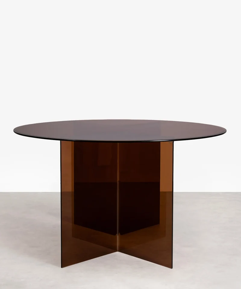 Mesa de Comedor Redonda de Cristal Templado Ona 137 cm