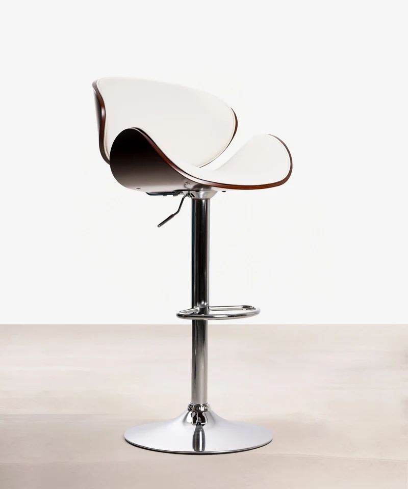 Taburete de Madera y Polipiel Regulable Shelley