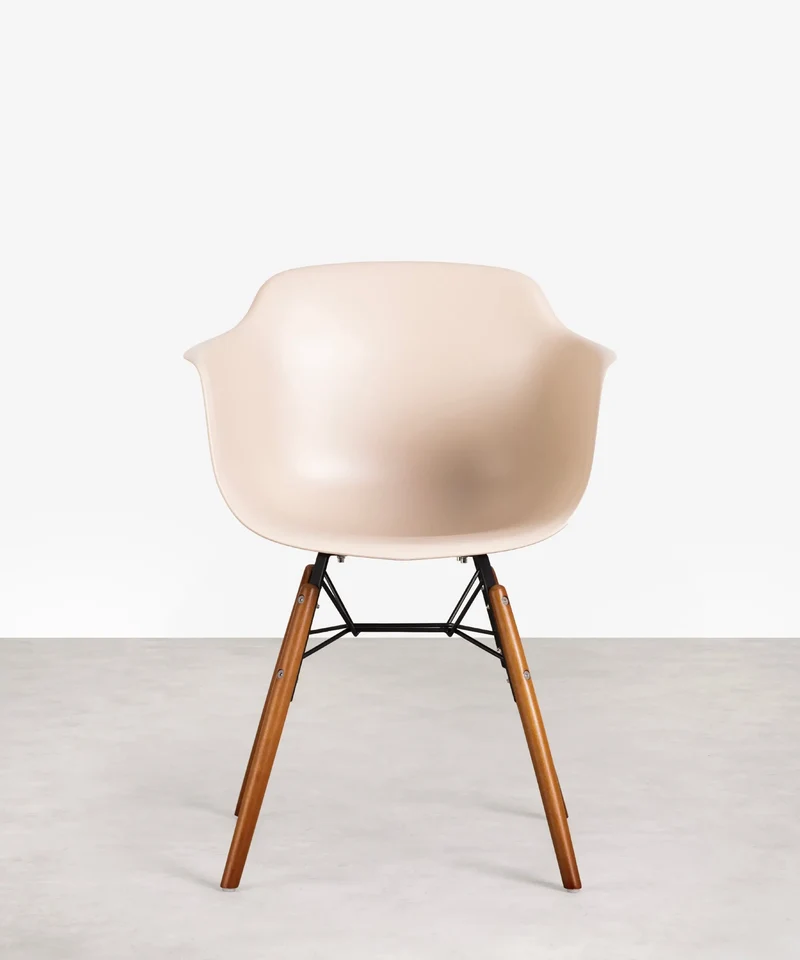 Silla de Polipropileno y Madera con Reposabrazos Elon Arms