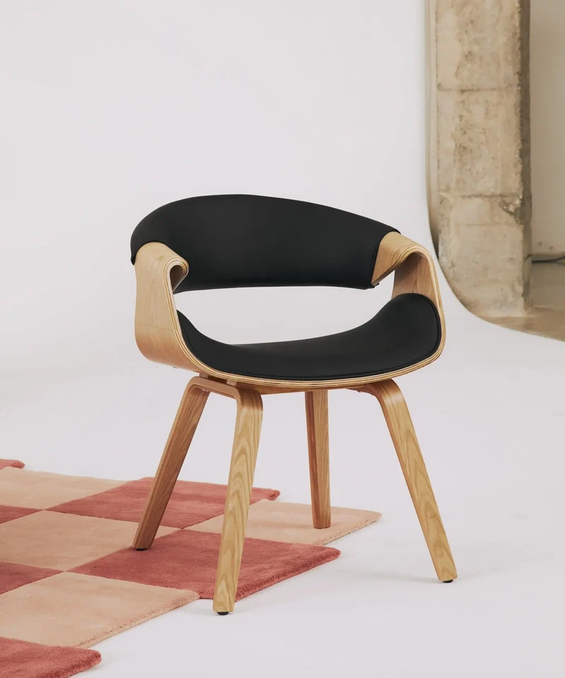 Silla de Comedor en Madera y Polipiel Binsa