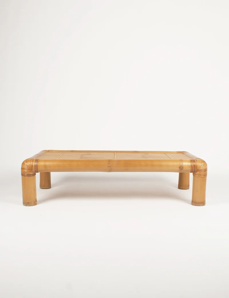 Table basse vintage bambou