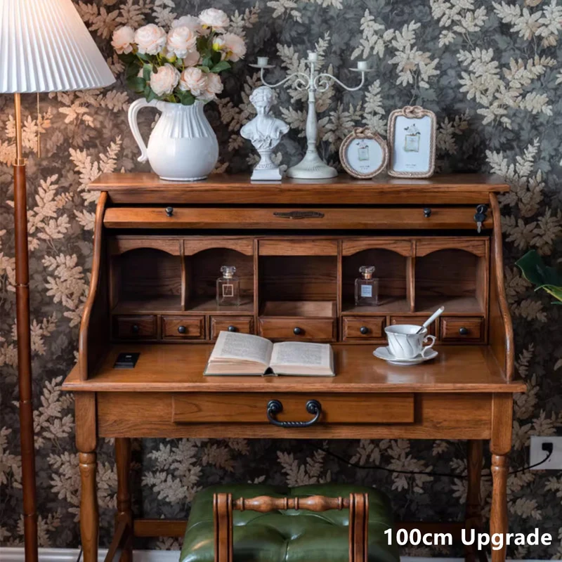 Bureau de vanité secrétaire à plateau roulant