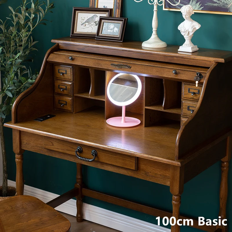 Bureau de vanité secrétaire à plateau roulant