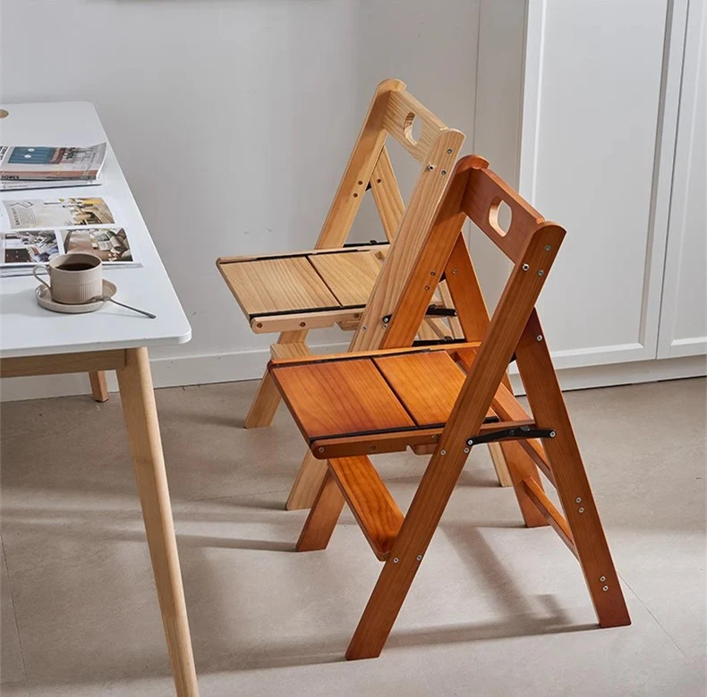 Marchepied pliable multifonction en bois massif avec accoudoirs