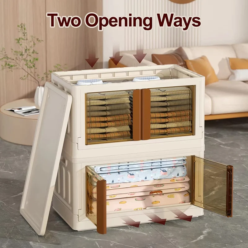 Bacs de rangement pliables avec couvercles et portes