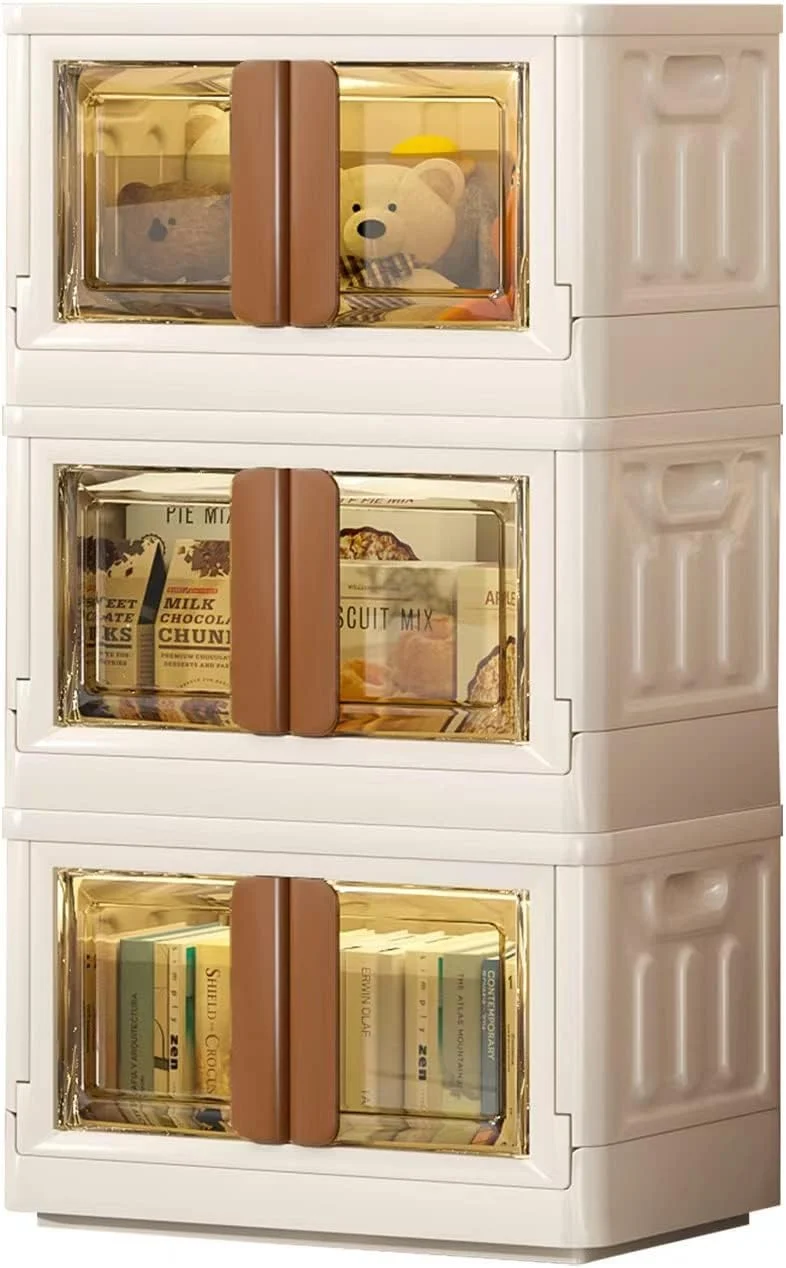 Bacs de rangement pliables avec couvercles et portes