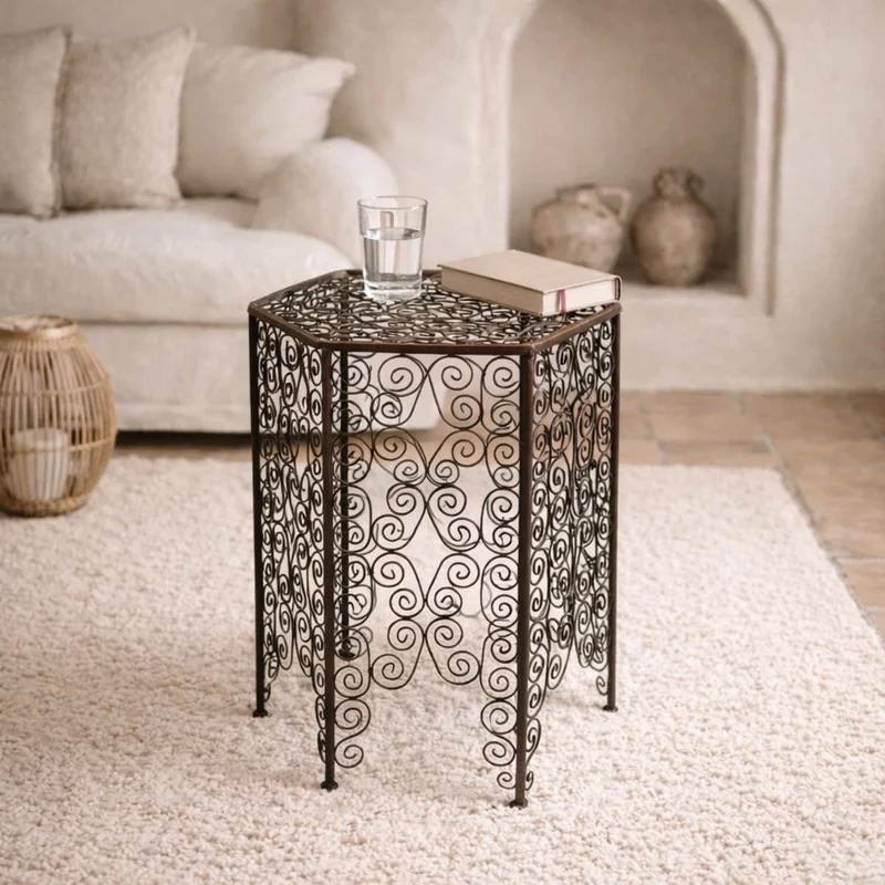 Table d’appoint en fer marocain | Décoration arabe