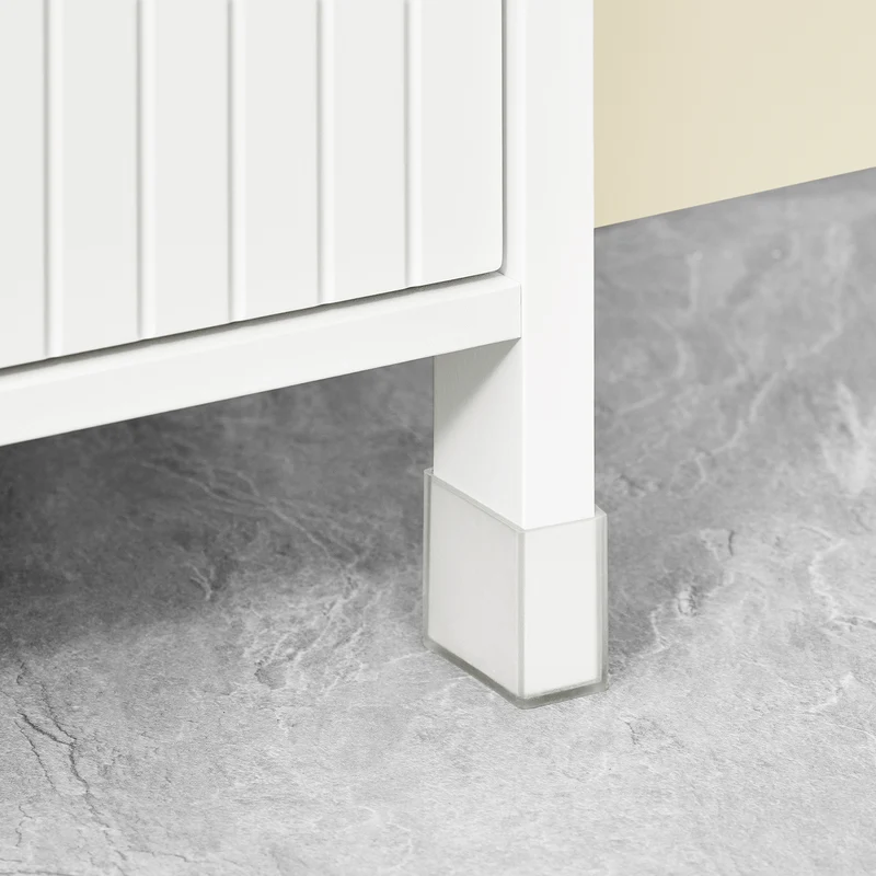 SoBuy BZR187-W Meuble Colonne de Salle de Bain, Armoire Haute, Placard de Rangement, 3 Compartiments Ouverts