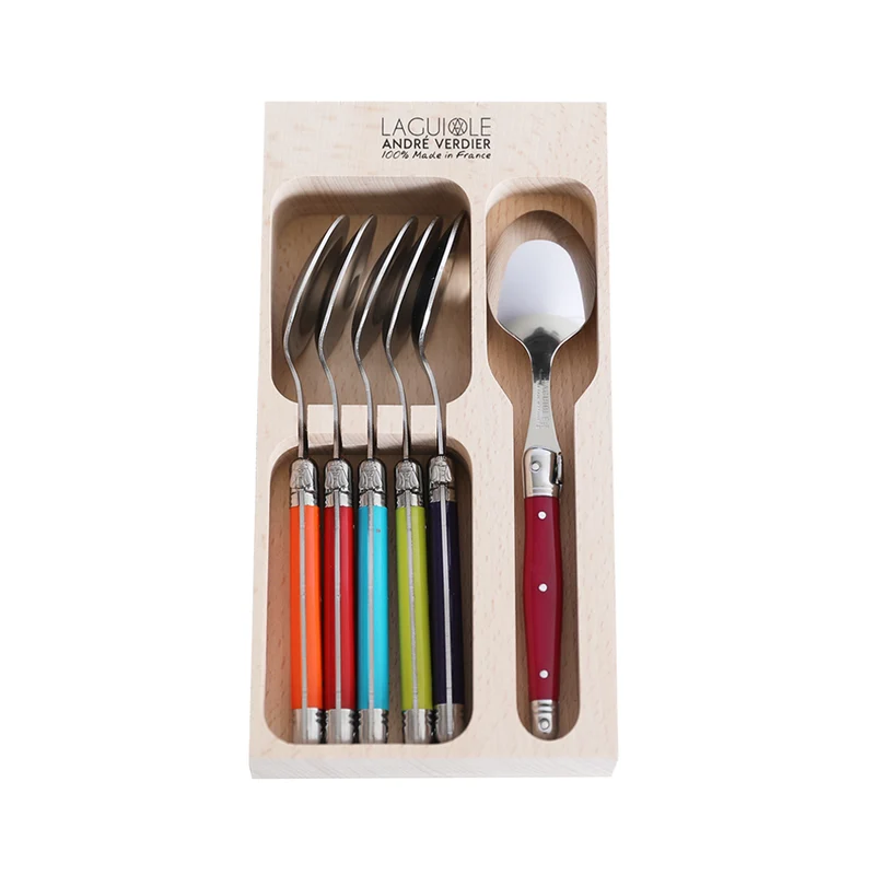 Laguiole André Verdier Set of 6 Dessert Spoons