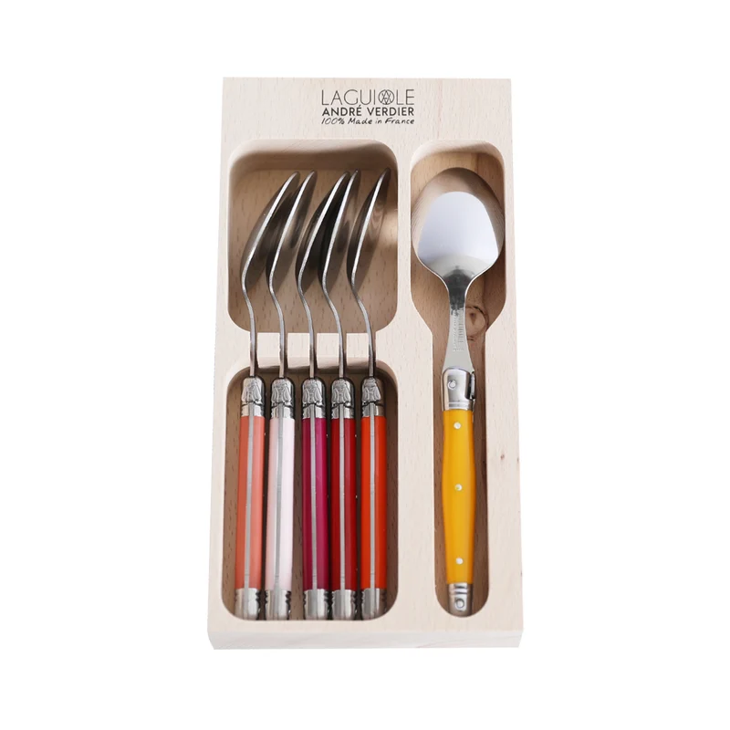 Laguiole André Verdier Set of 6 Dessert Spoons