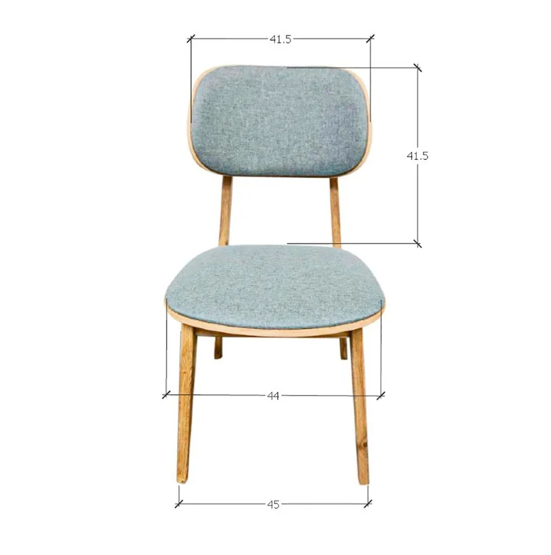 Chaise de salle à manger en bois massif de chêne Varde, revêtement en tissu Gris Nordique/Beige – Lot de 2 ou 4 chaises - NordicStory