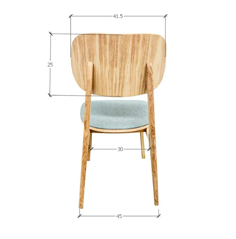 Chaise de salle à manger en bois massif de chêne Varde, revêtement en tissu Gris Nordique/Beige – Lot de 2 ou 4 chaises - NordicStory