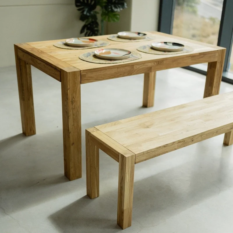 Banc rustique en bois massif de chêne Provence - NordicStory