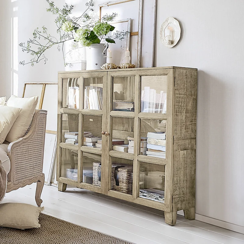 Vitrine LOBERON Stoneham en bois marron