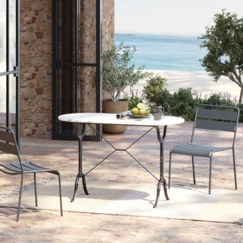 Table bistrot KARE DESIGN en marbre blanc 120x60cm