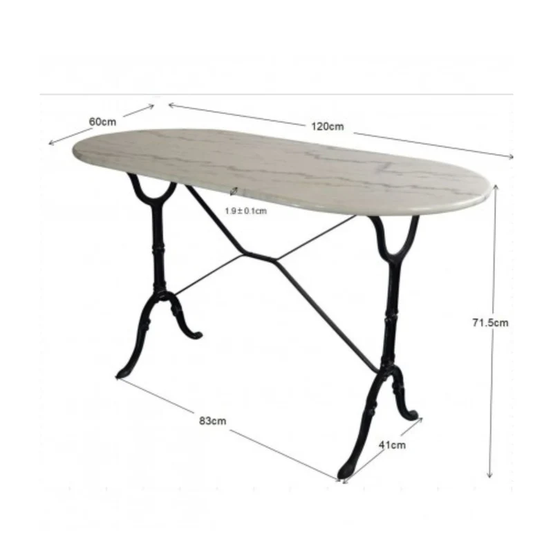Table bistrot KARE DESIGN en marbre blanc 120x60cm