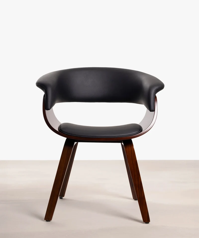 Silla de Comedor en Madera y Polipiel Beckett