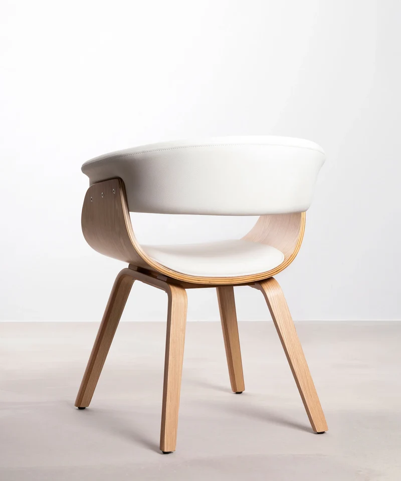 Silla de Comedor en Madera y Polipiel Beckett