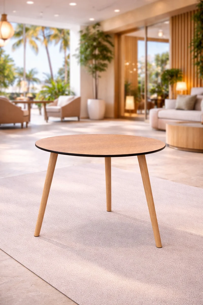 Table Basse Ronde Luma MDF et Bois Massif