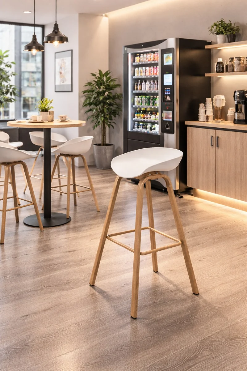 Tabouret haut Jarod Polypropylène et bois