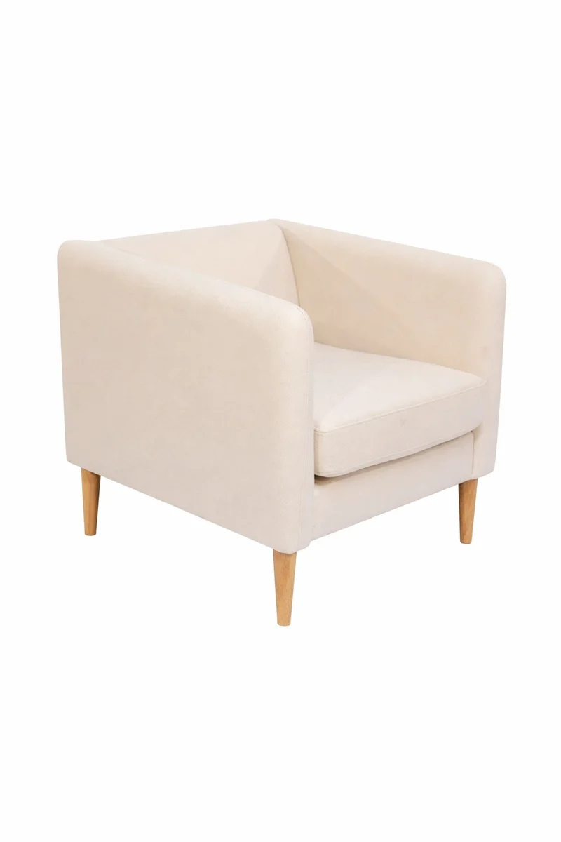 Fauteuil d'accueil Kanto pieds bois – Design Scandinave