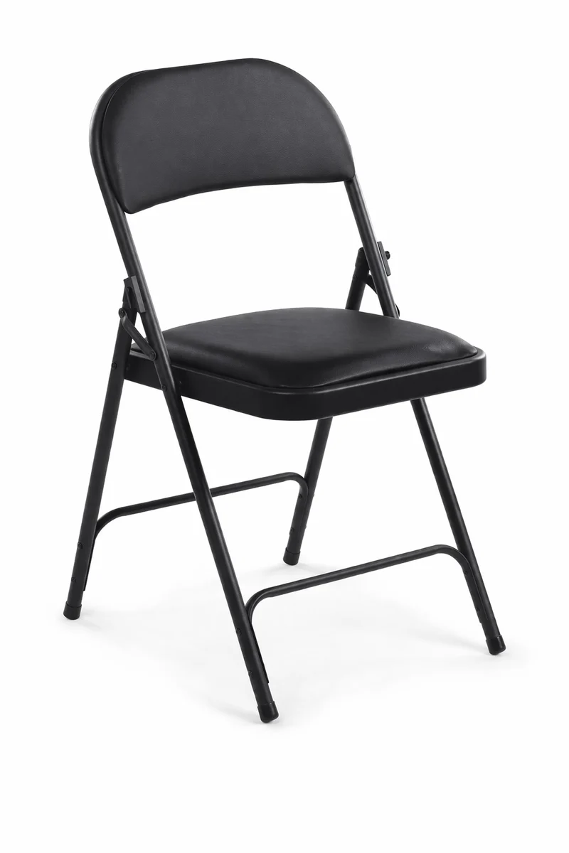 Chaise pliante accrochable Plius – Vinyle noir