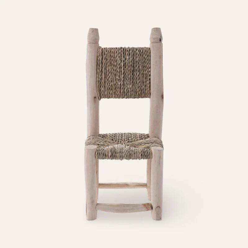 Chaise marocaine en bois de citronnier et quenouilles