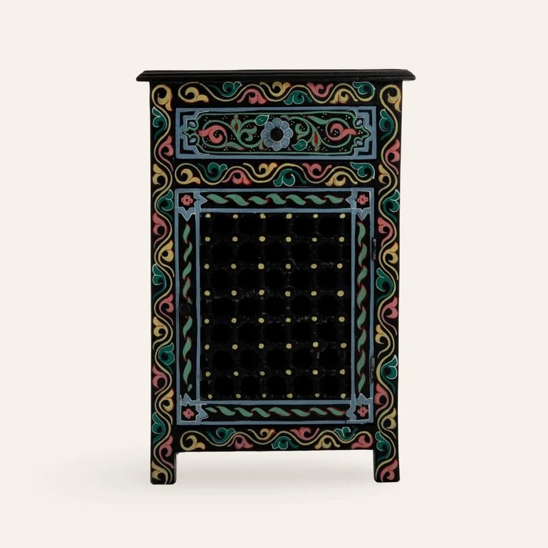 Table de nuit mousharabi arabe noire