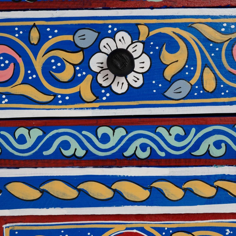 Table de nuit arabe bleue dessinée