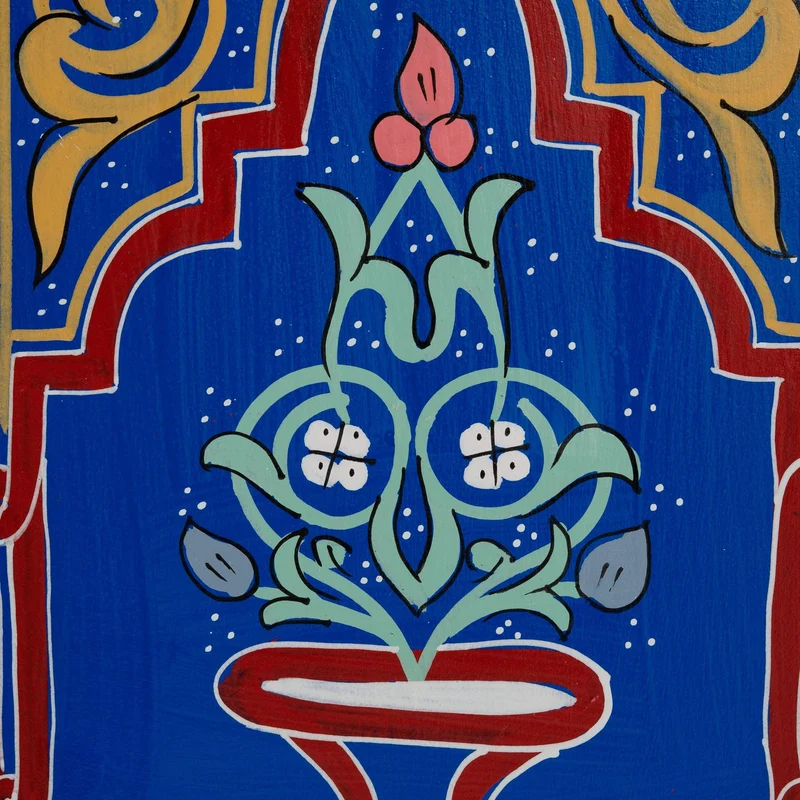 Table de nuit arabe bleue dessinée