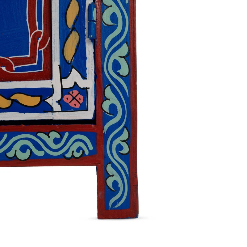 Table de nuit arabe bleue dessinée