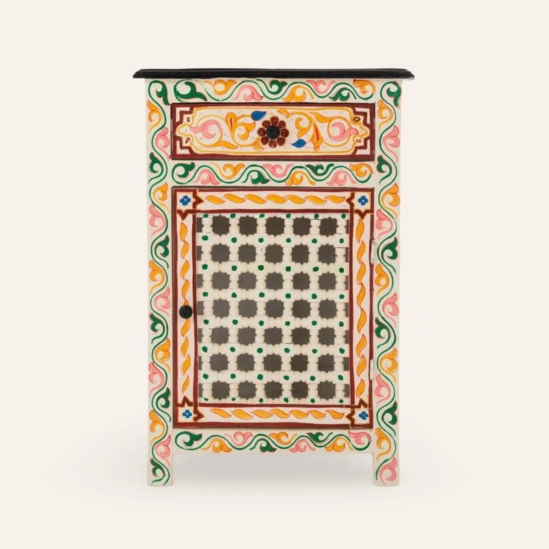 Table de nuit mousharabi arabe beige