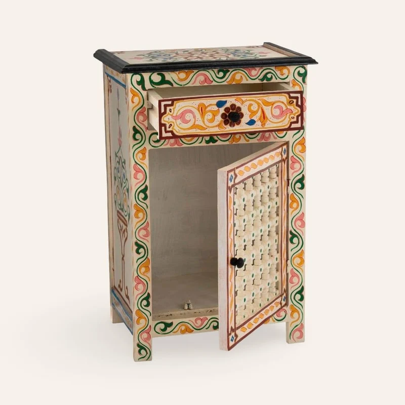 Table de nuit mousharabi arabe beige